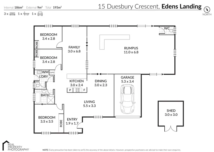 Floorplan of Homely house listing, 15 Duesbury Crescent, Edens Landing QLD 4207