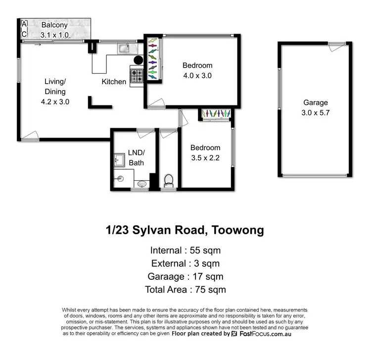 Floorplan of Homely unit listing, 1/23 Sylvan Road, Toowong QLD 4066