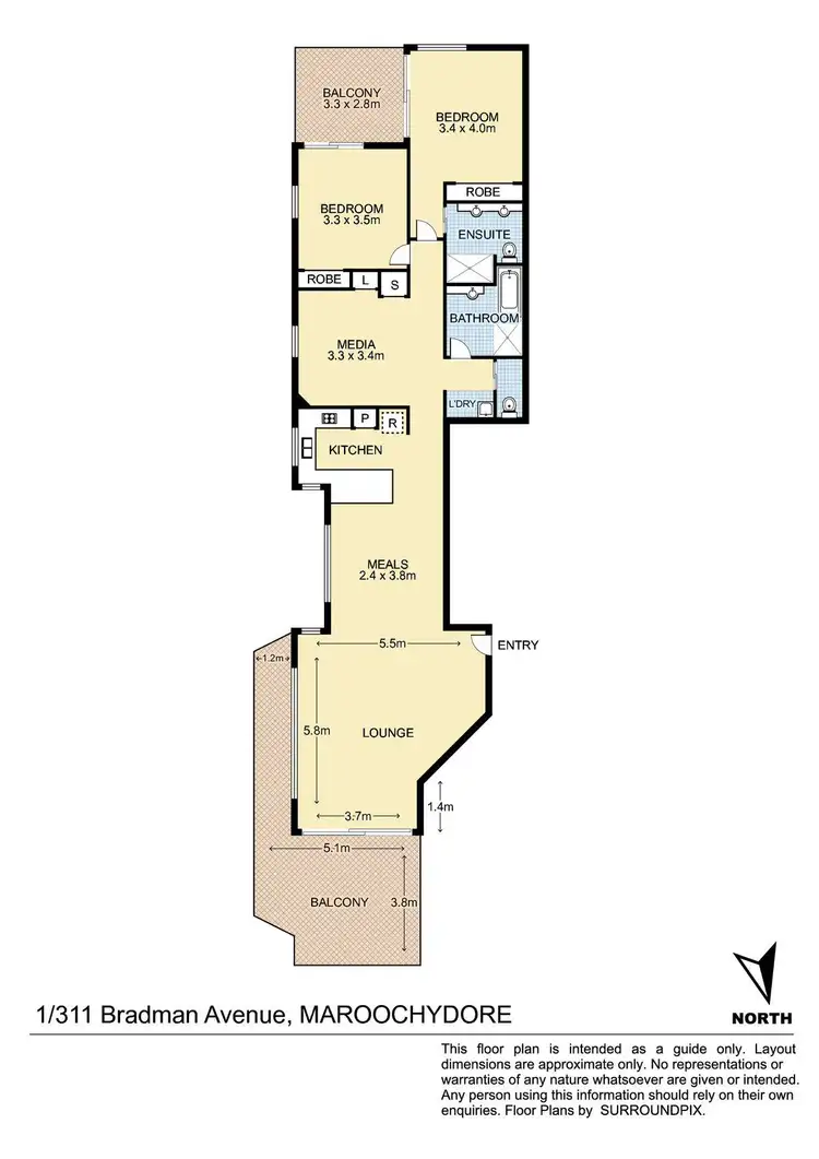 Floorplan of Homely apartment listing, 1/311 Bradman Avenue, Maroochydore QLD 4558