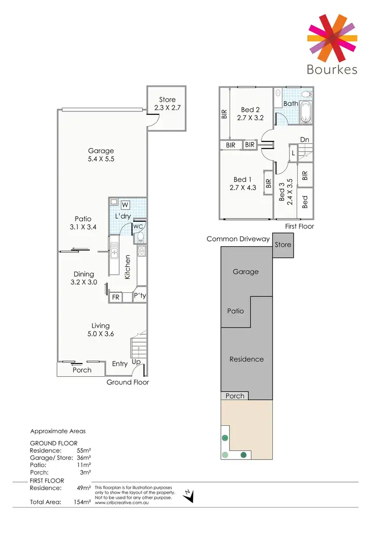 Floorplan of Homely townhouse listing, 3/61 Preston Street, Como WA 6152