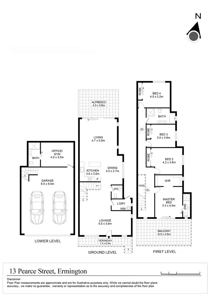 Floorplan of Homely semi-detached listing, 13 Pearce Street, Ermington NSW 2115