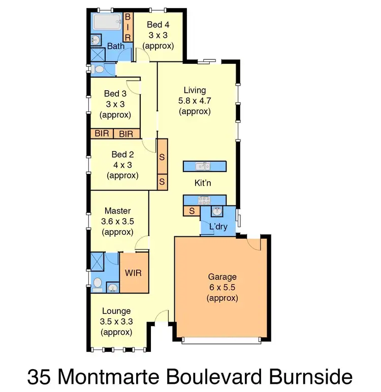 Floorplan of Homely house listing, 35 Montmarte Boulevard, Burnside VIC 3023