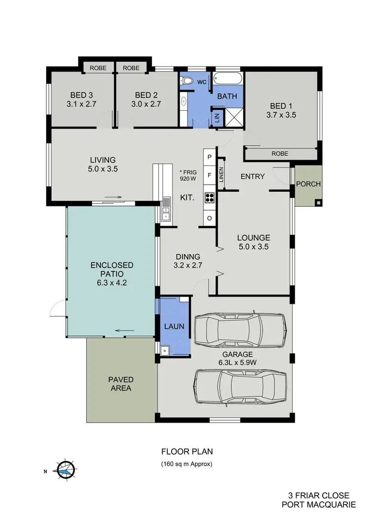Floorplan of Homely house listing, 3 Friar Close, Port Macquarie NSW 2444
