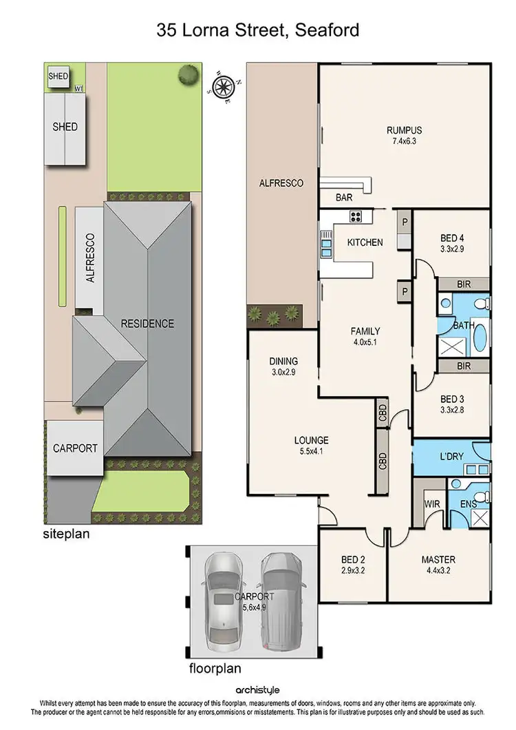 Floorplan of Homely house listing, 35 Lorna Street, Seaford VIC 3198