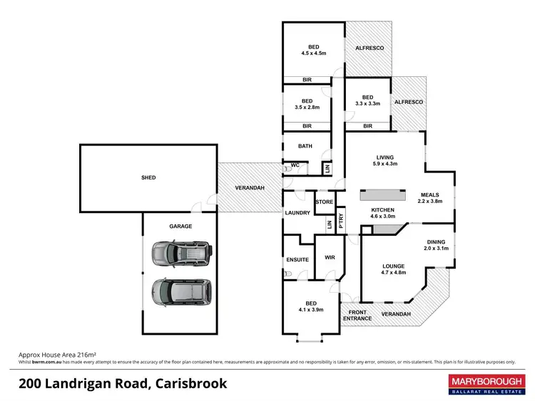 Floorplan of Homely rural property listing, 200 Landrigan Road, Carisbrook VIC 3464