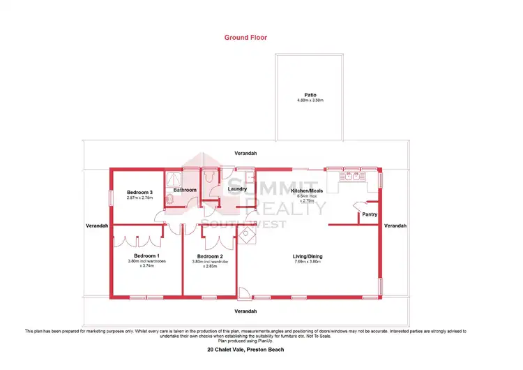Floorplan of Homely house listing, 20 Chalet Vale, Preston Beach WA 6215
