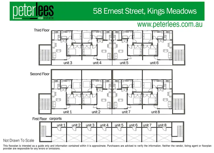 Floorplan of Homely block of units listing, 5-8/58 Ernest Street, Kings Meadows TAS 7249