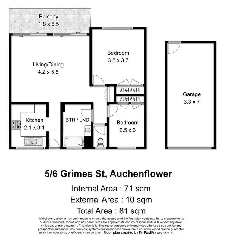 Floorplan of Homely unit listing, 5/6 Grimes Street, Auchenflower QLD 4066