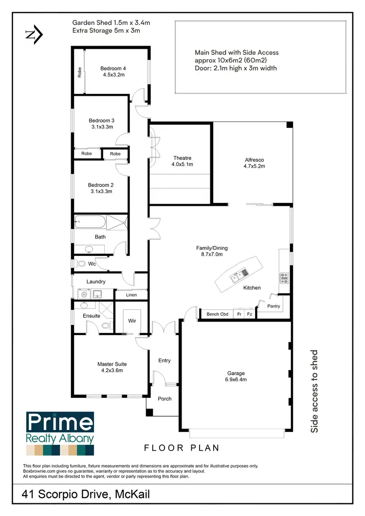 Floorplan of Homely house listing, 41 Scorpio Drive, Mckail WA 6330