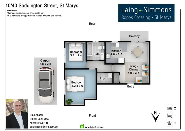 Floorplan of Homely unit listing, 10/40 Saddington Street, St Marys NSW 2760