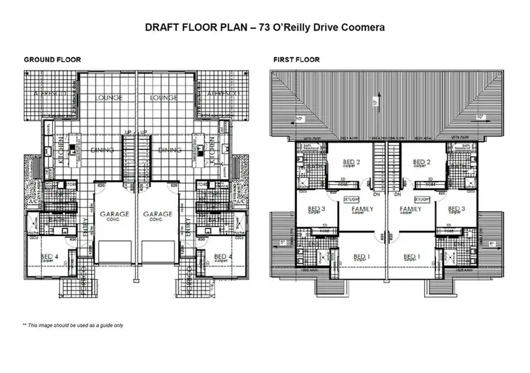 Floorplan of Homely semi-detached listing, 1/73 O'Reilly Drive, Coomera QLD 4209