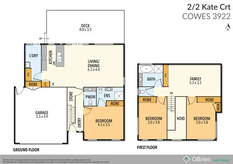 Floorplan of Homely townhouse listing, 2/2 Kate Court, Cowes VIC 3922