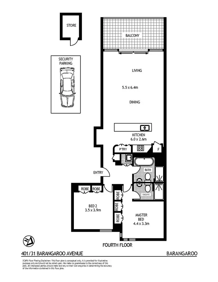 Floorplan of Homely apartment listing, 401/31 Barangaroo Avenue, Barangaroo NSW 2000