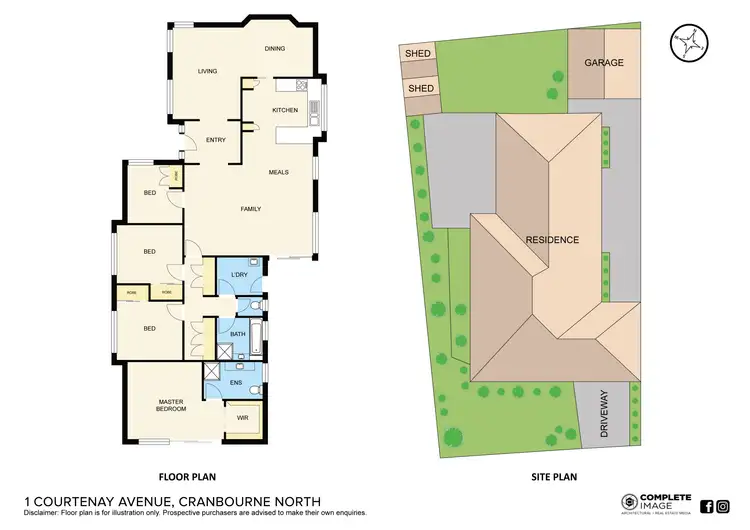 Floorplan of Homely house listing, 1 Courtenay Avenue, Cranbourne North VIC 3977