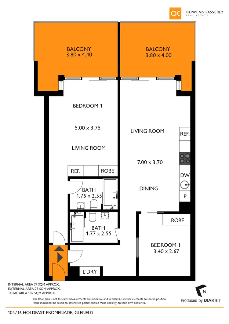 Floorplan of Homely apartment listing, 105/16 Holdfast Promenade, Glenelg SA 5045