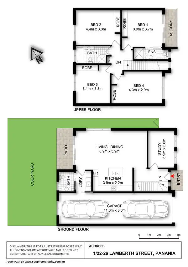 Floorplan of Homely semi-detached listing, 4,5/20-26 Lambeth Street, Panania NSW 2213