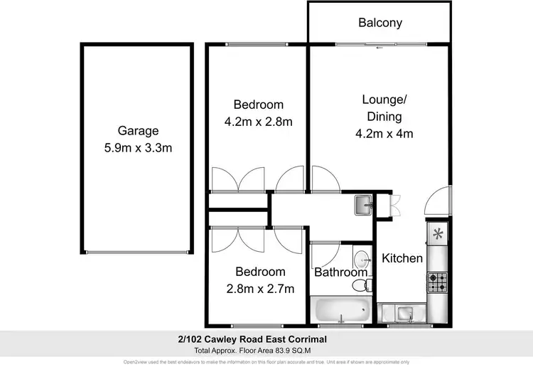 Floorplan of Homely unit listing, 2/102 Cawley Street, Bellambi NSW 2518