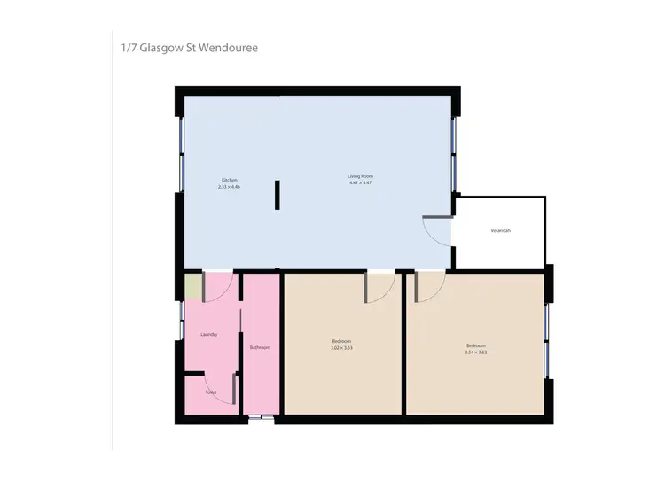 Floorplan of Homely unit listing, 1/7 Glasgow Street, Wendouree VIC 3355