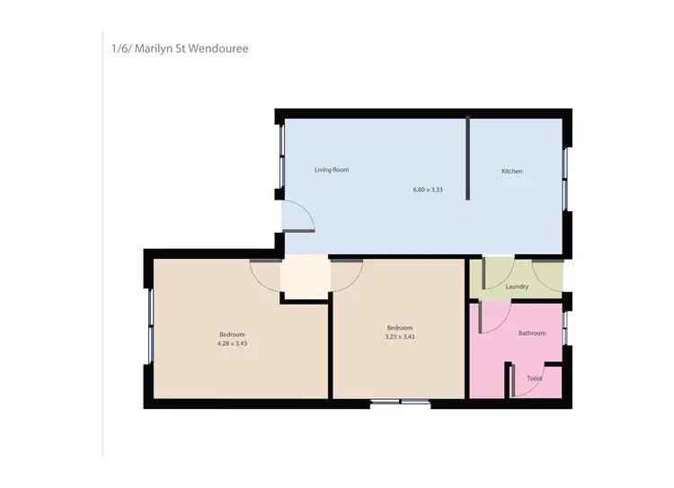 Floorplan of Homely unit listing, 1/6 Marilyn Street, Wendouree VIC 3355