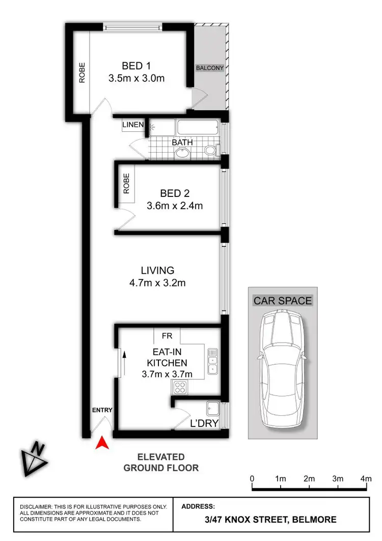 Floorplan of Homely apartment listing, 3/47 Knox Street, Belmore NSW 2192