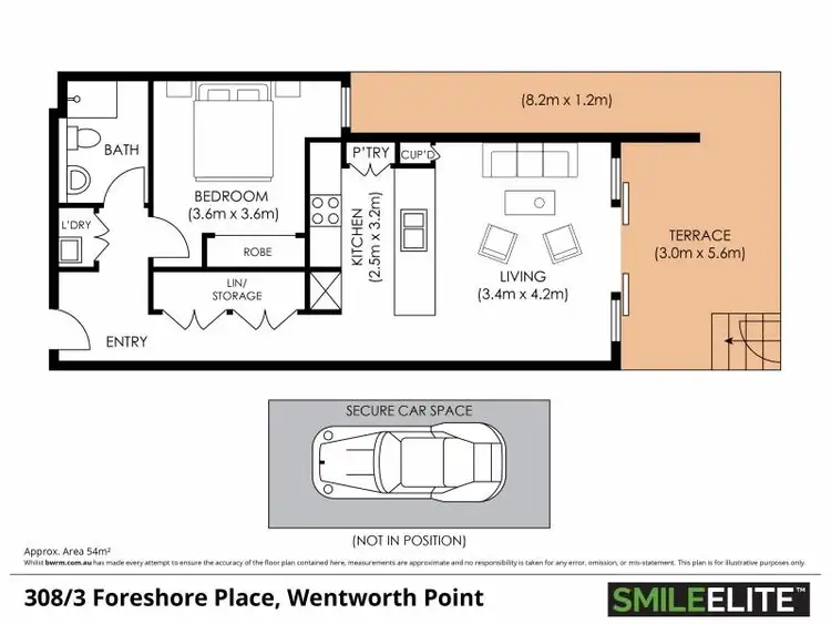 Floorplan of Homely unit listing, 308/3 Foreshore Place, Wentworth Point NSW 2127