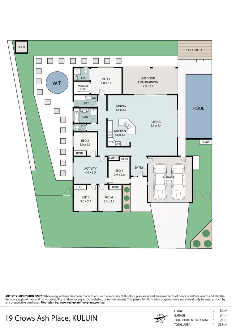 Floorplan of Homely house listing, 19 Crows Ash Place, Kuluin QLD 4558