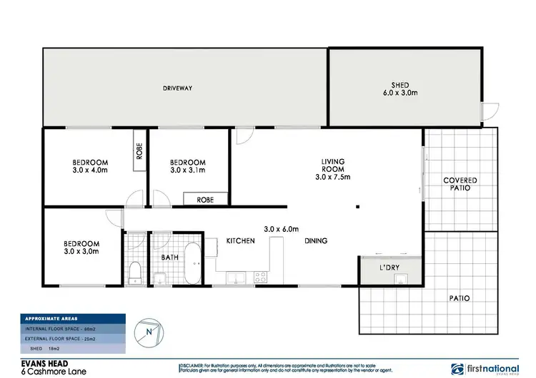 Floorplan of Homely house listing, 6 Cashmore Lane, Evans Head NSW 2473