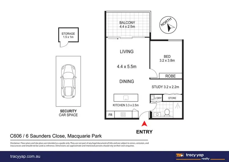 Floorplan of Homely apartment listing, 606/6 Saunders Close, Macquarie Park NSW 2113