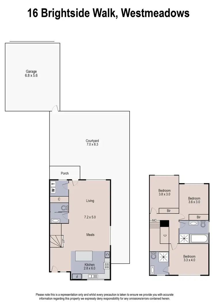 Floorplan of Homely townhouse listing, 16 Brightside Walk, Westmeadows VIC 3049
