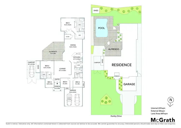Floorplan of Homely house listing, 43 Hutley Drive, Lennox Head NSW 2478