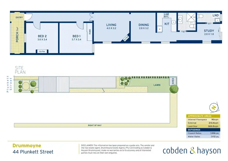 Floorplan of Homely terrace listing, 44 Plunkett Street, Drummoyne NSW 2047