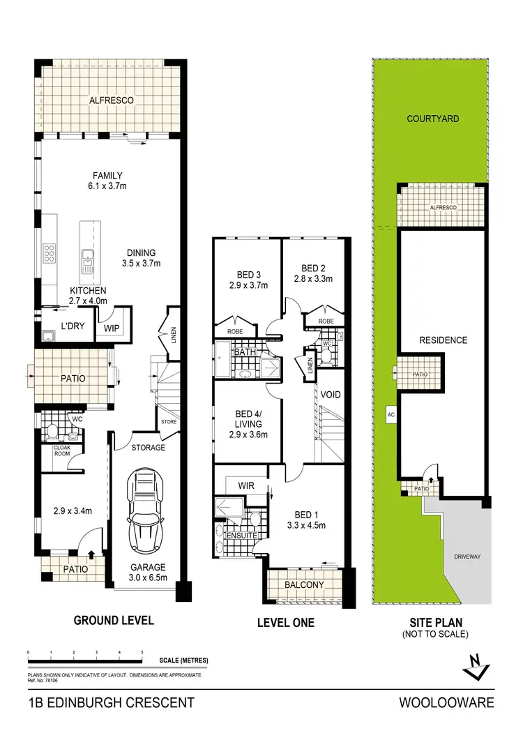 Floorplan of Homely semi-detached listing, 1b Edinburgh Crescent, Woolooware NSW 2230