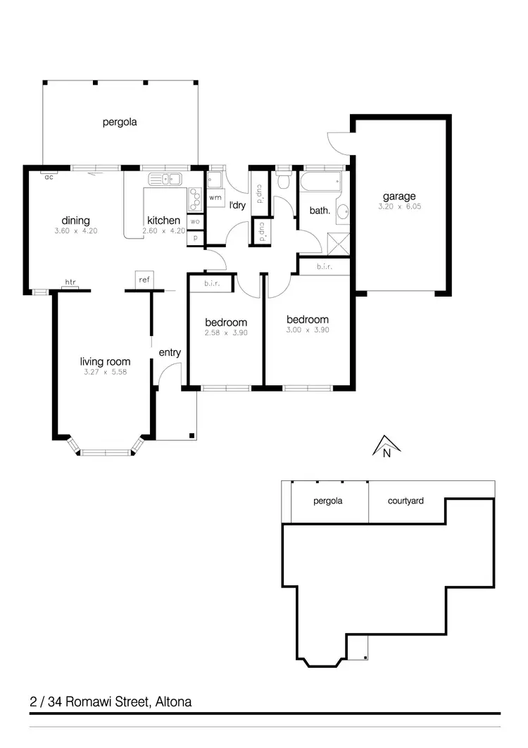 Floorplan of Homely unit listing, 2/34 Romawi Street, Altona VIC 3018