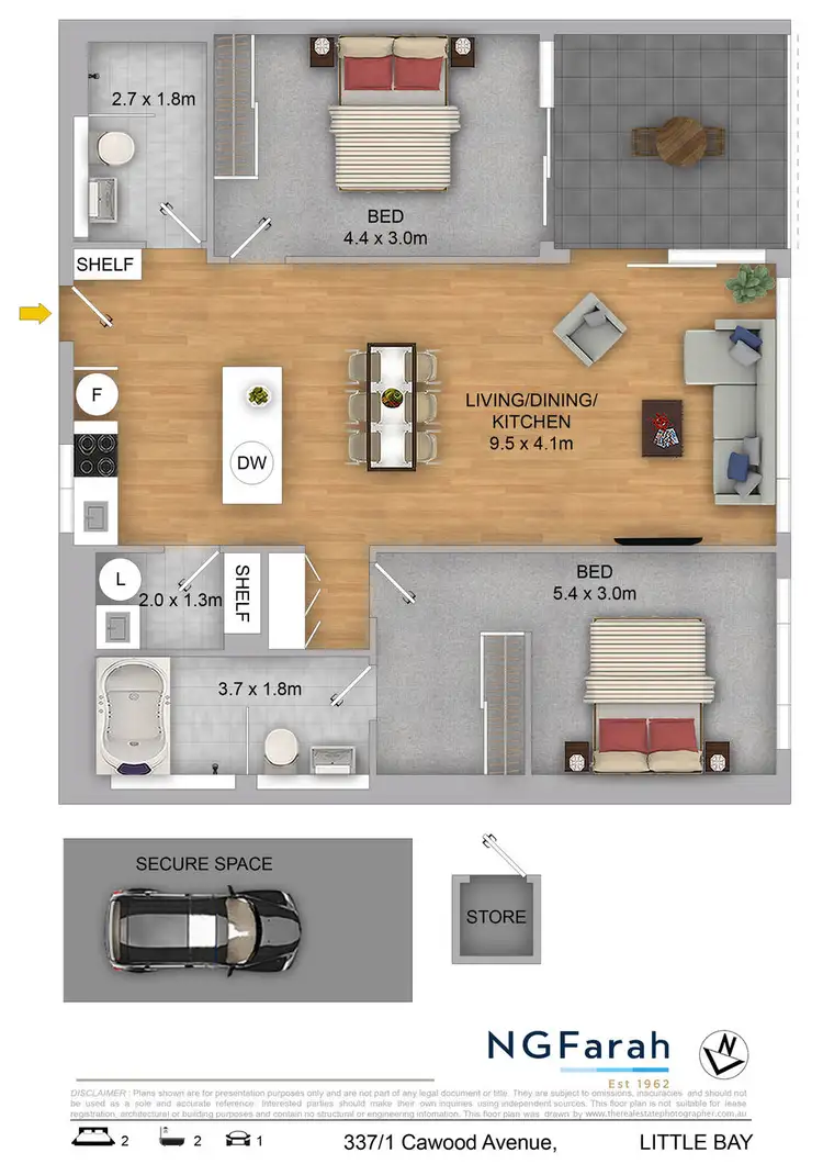 Floorplan of Homely apartment listing, 337/1 Cawood Avenue, Little Bay NSW 2036