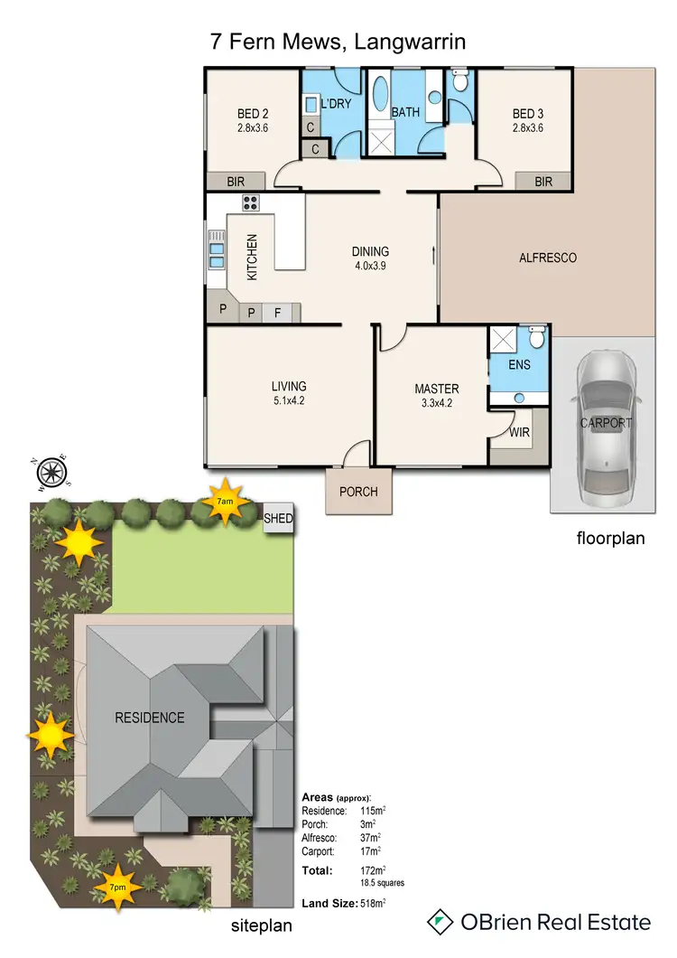 Floorplan of Homely house listing, 7 Fern Mews, Langwarrin VIC 3910