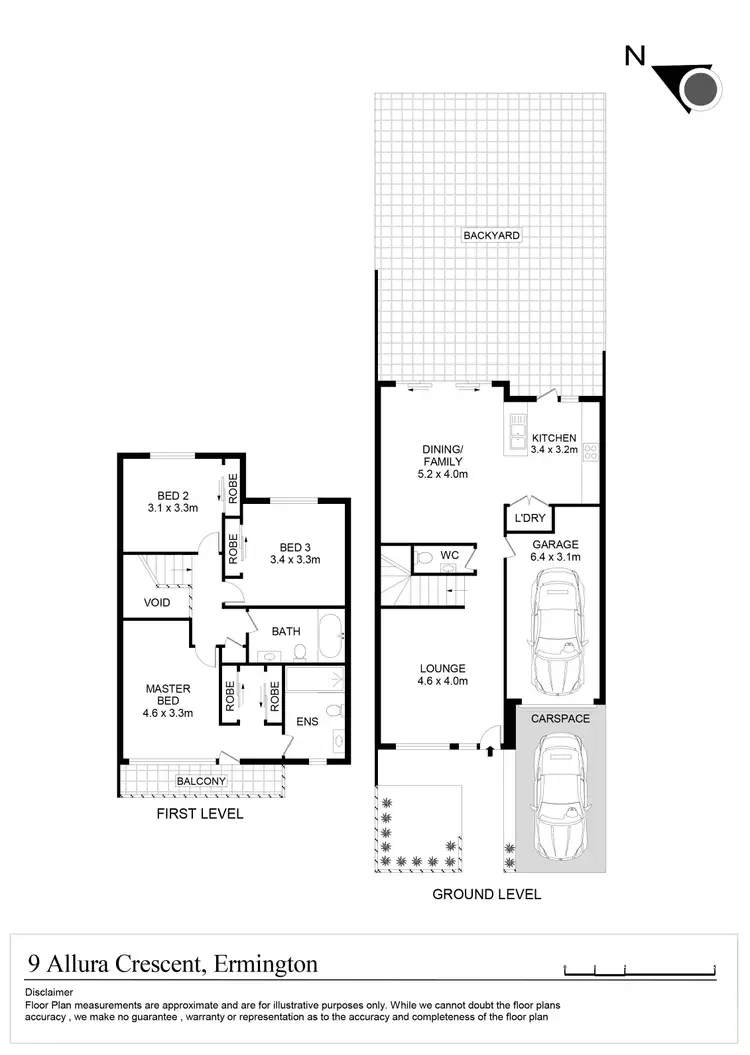 Floorplan of Homely semi-detached listing, 9 Allura Crescent, Ermington NSW 2115
