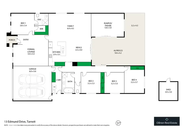 Floorplan of Homely house listing, 13 Edmund Drive, Tarneit VIC 3029