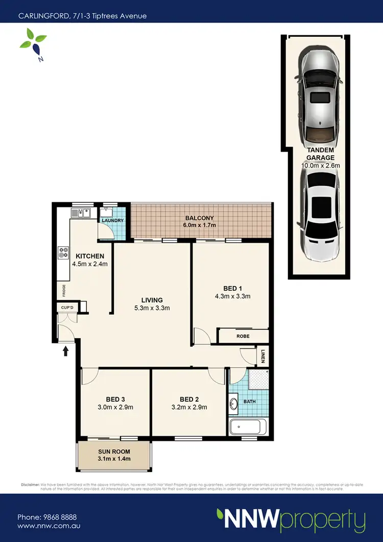 Floorplan of Homely unit listing, 7/1-3 Tiptrees Avenue, Carlingford NSW 2118