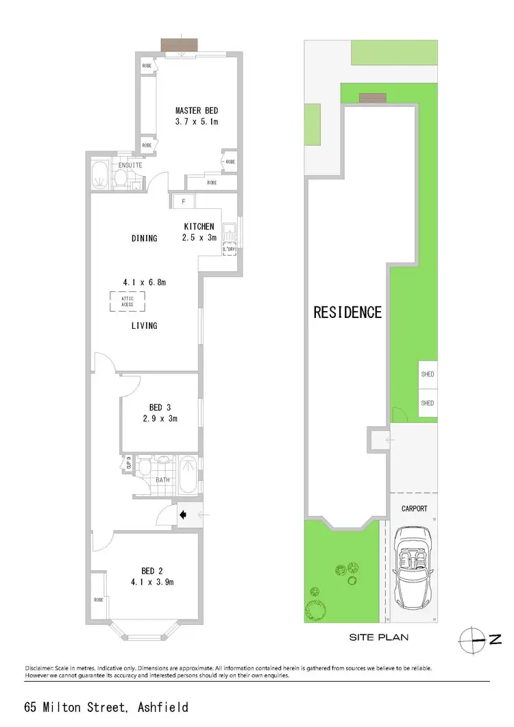 Floorplan of Homely semi-detached listing, 65 Milton Street, Ashfield NSW 2131