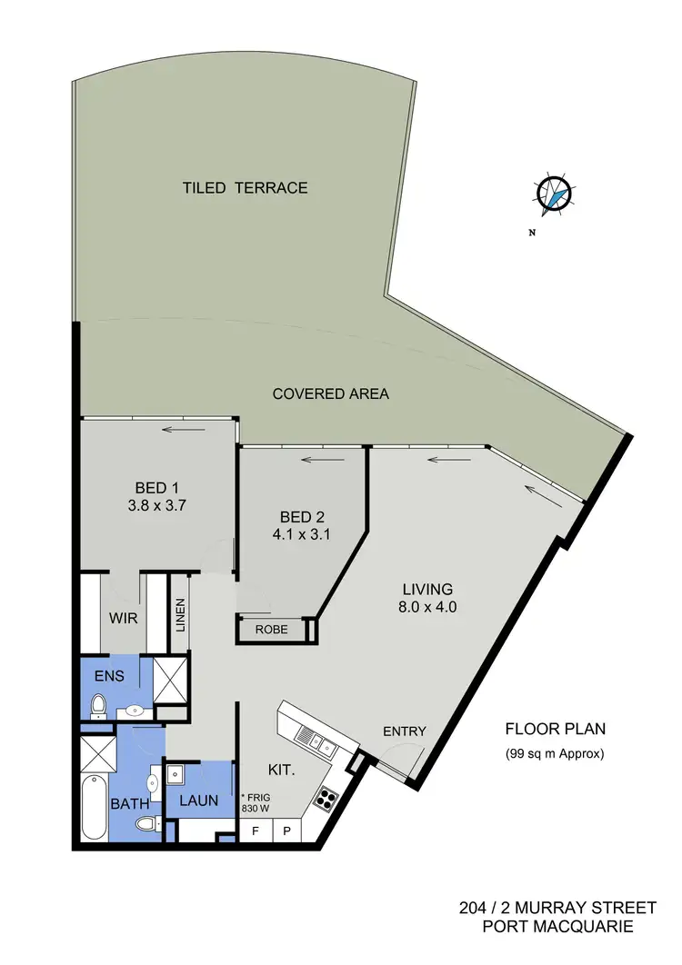 Floorplan of Homely unit listing, 204/2-4 Murray Street, Port Macquarie NSW 2444