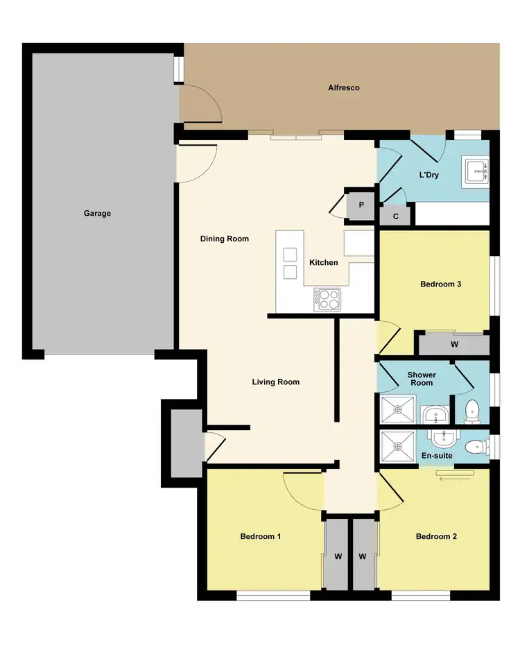 Floorplan of Homely townhouse listing, 2/41 Yarrowee Street, Sebastopol VIC 3356