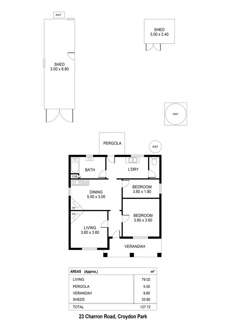 Floorplan of Homely house listing, 23 Charron Road, Croydon Park SA 5008
