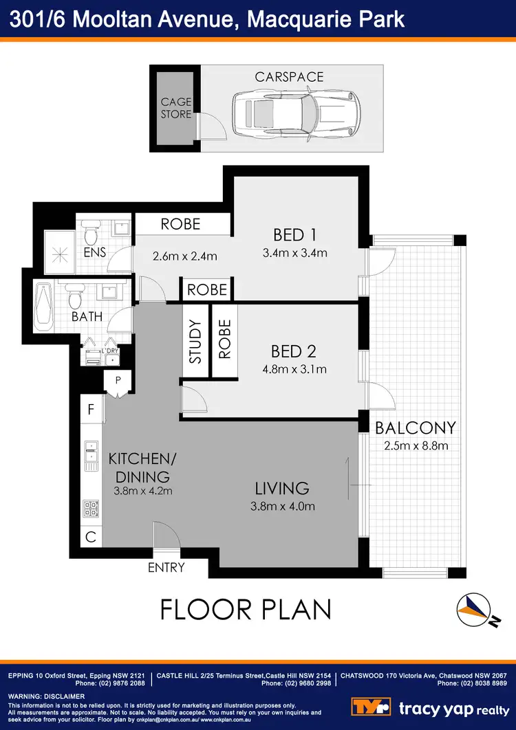 Floorplan of Homely apartment listing, 301/6 Mooltan Avenue, Macquarie Park NSW 2113