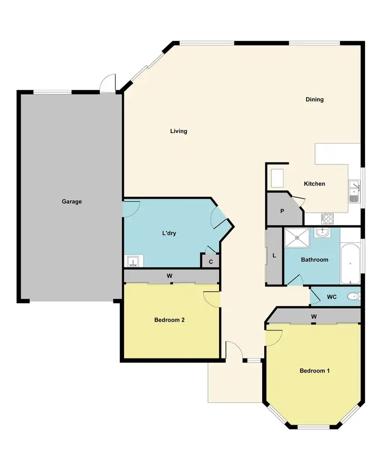 Floorplan of Homely unit listing, 2/244 Gladstone Street, Maryborough VIC 3465