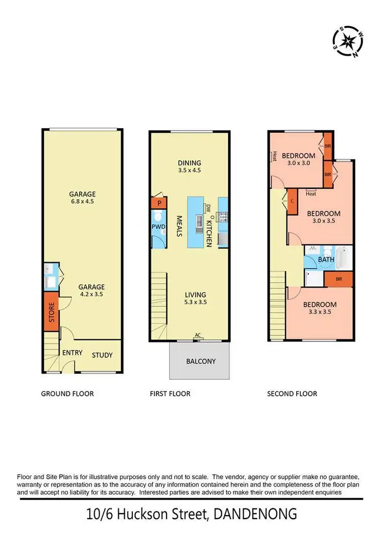 Floorplan of Homely townhouse listing, 10/6 Huckson Street, Dandenong VIC 3175