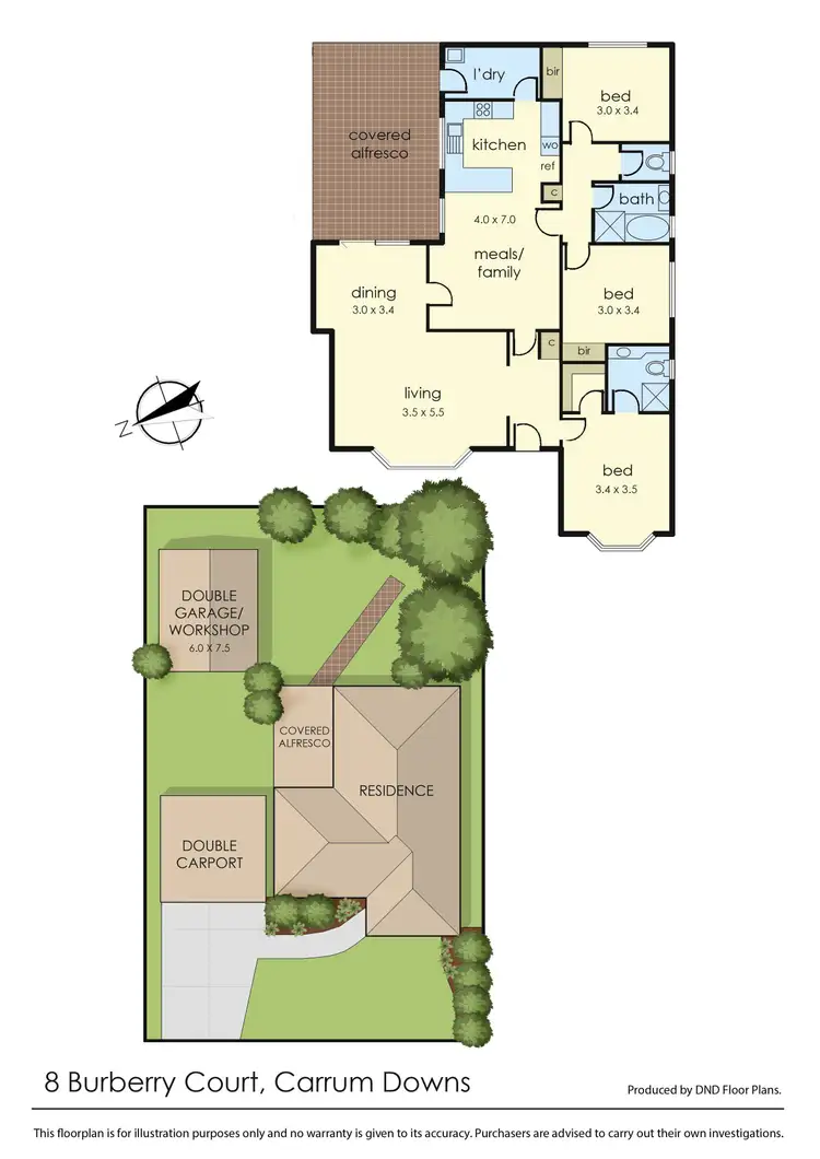 Floorplan of Homely house listing, 8 Burberry Court, Carrum Downs VIC 3201