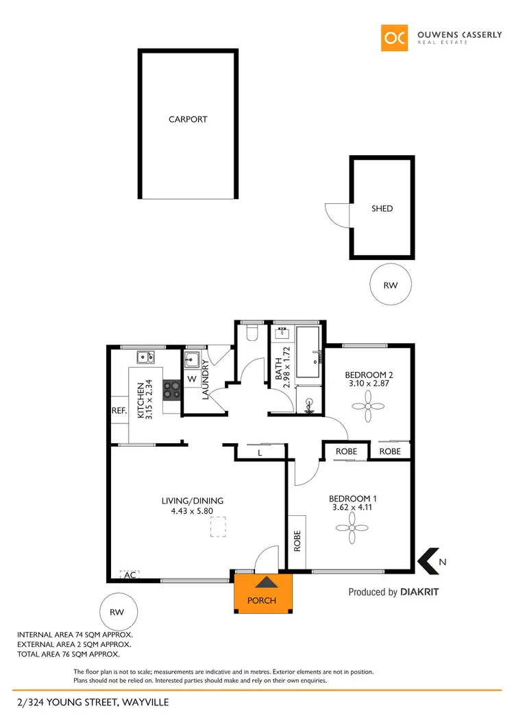 Floorplan of Homely unit listing, 2/324 Young Street, Wayville SA 5034
