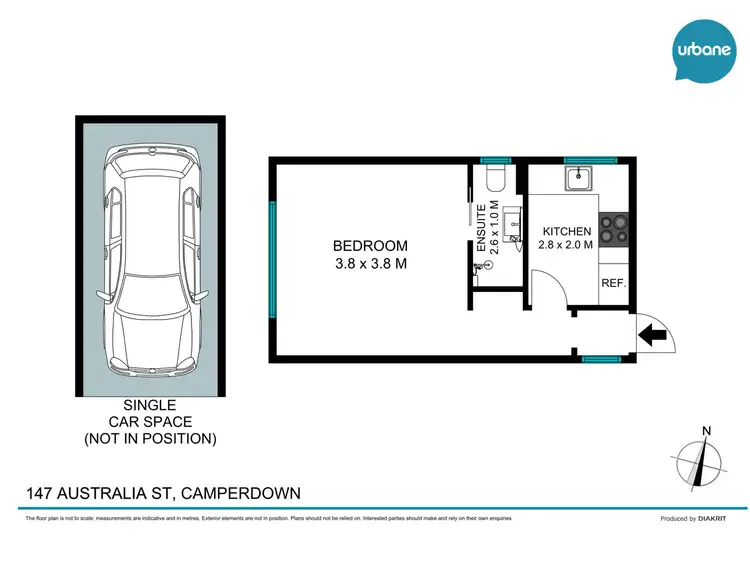 Floorplan of Homely studio listing, 4/147 Australia Street, Camperdown NSW 2050