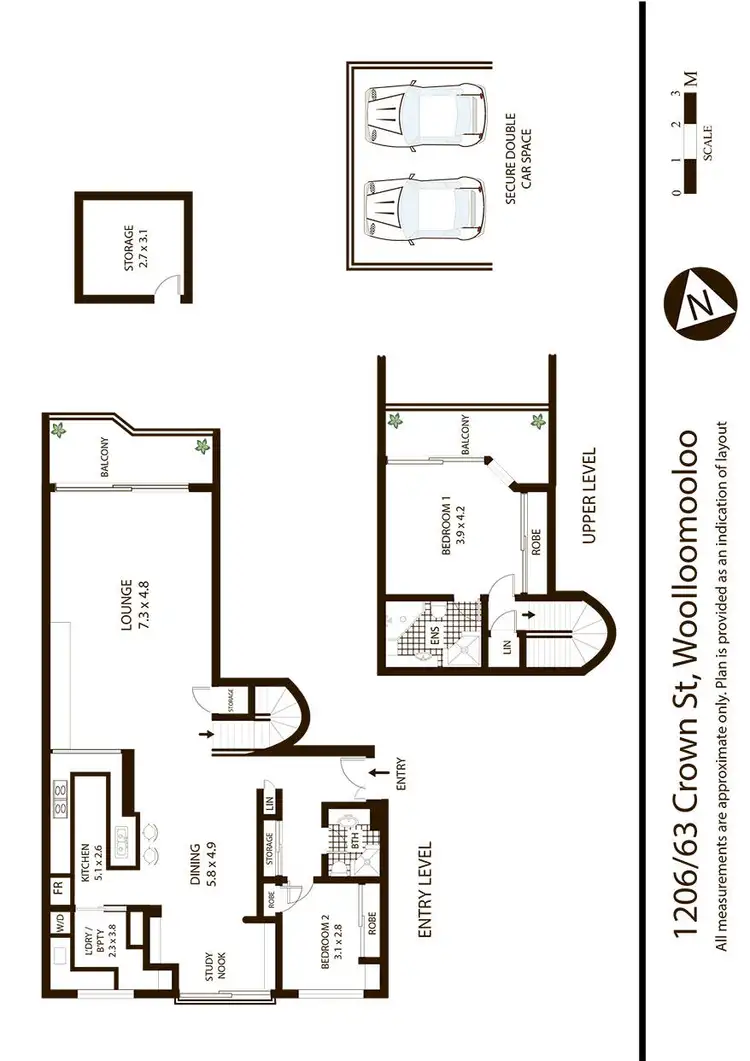 Floorplan of Homely apartment listing, 1206/63 Crown Street, Woolloomooloo NSW 2011