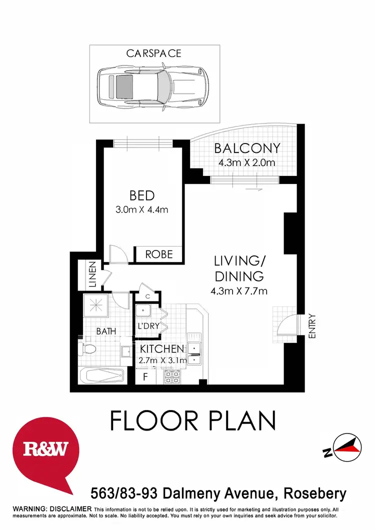 Floorplan of Homely apartment listing, 563/83-93 Dalmeny Avenue, Rosebery NSW 2018